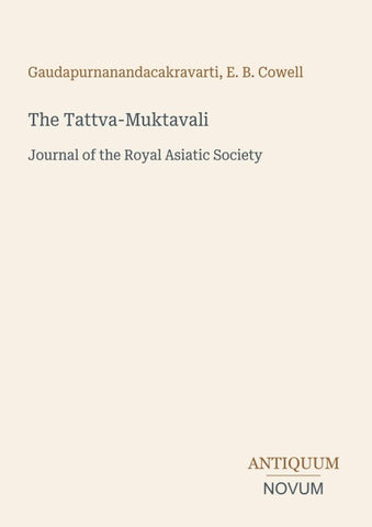 The Tattva-Muktavali