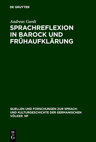 Sprachreflexion in Barock und Frühaufklärung