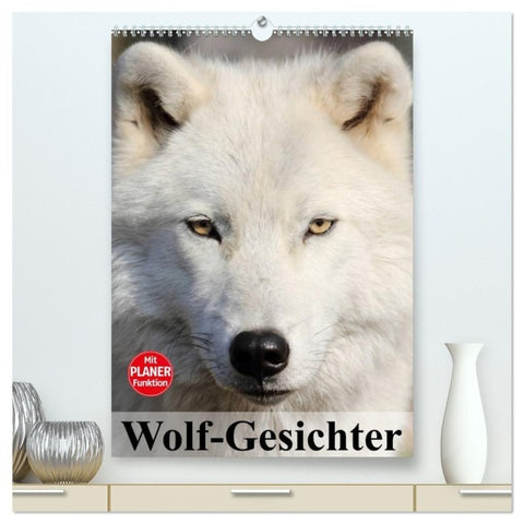 Wolf-Gesichter (hochwertiger Premium Wandkalender 2027 DIN A2 hoch), Kunstdruck in Hochglanz