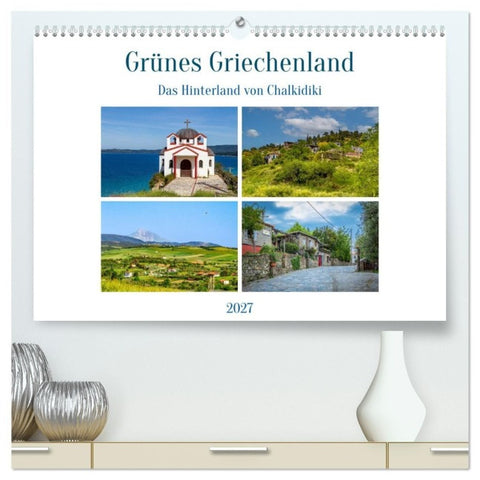 Grünes Griechenland (hochwertiger Premium Wandkalender 2027 DIN A2 quer), Kunstdruck in Hochglanz