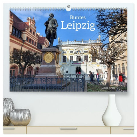 Buntes Leipzig (hochwertiger Premium Wandkalender 2026 DIN A2 quer), Kunstdruck in Hochglanz