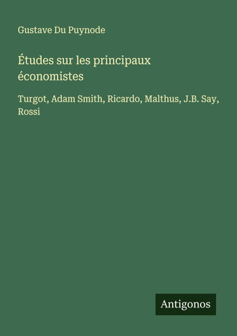 Études sur les principaux économistes
