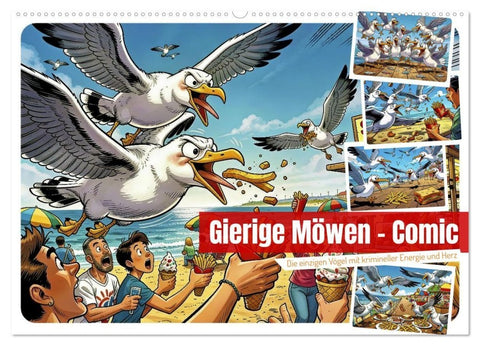 Gierige Möwen - Comic (Wandkalender 2027 DIN A2 quer), CALVENDO Monatskalender