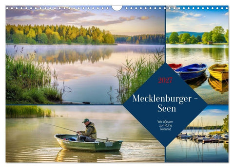 Mecklenburger - Seen (Wandkalender 2027 DIN A3 quer), CALVENDO Monatskalender