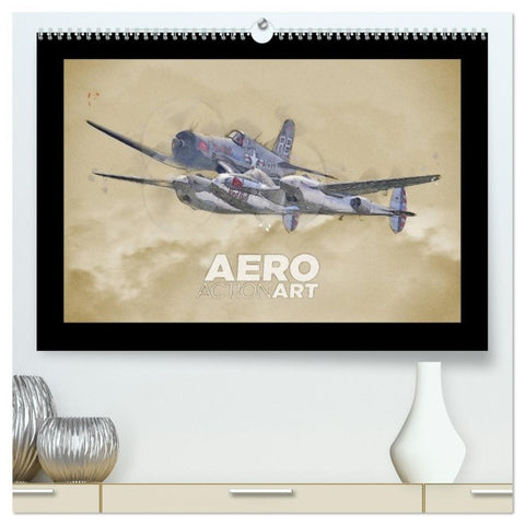 Aero Action Art - Luftfahrt Kunst (hochwertiger Premium Wandkalender 2026 DIN A2 quer), Kunstdruck in Hochglanz