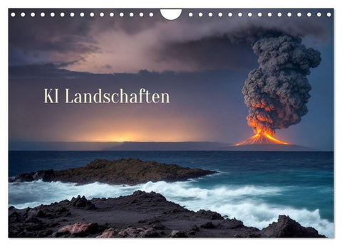 KI Landschaften (Wandkalender 2027 DIN A4 quer), CALVENDO Monatskalender
