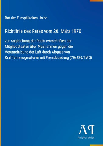 Richtlinie des Rates vom 20. März 1970