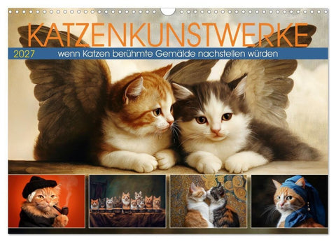 Katzenkunstwerke (Wandkalender 2027 DIN A3 quer), CALVENDO Monatskalender