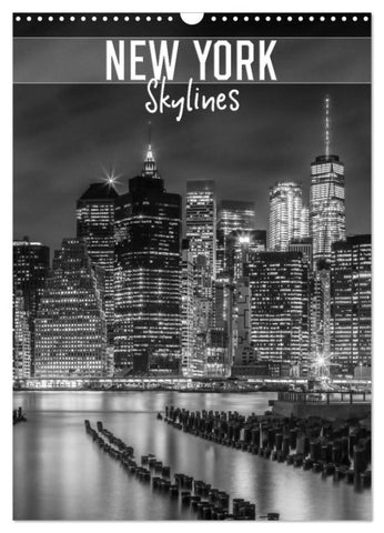NEW YORK Skylines (Wandkalender 2027 DIN A3 hoch), CALVENDO Monatskalender
