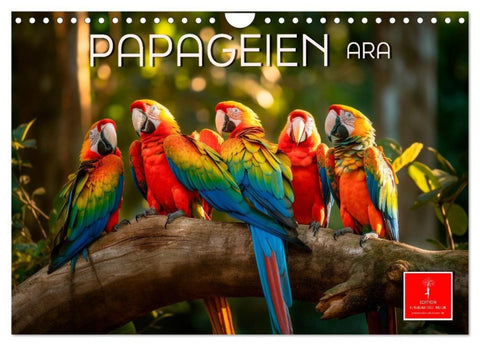 Papageien - Ara (Wandkalender 2027 DIN A4 quer), CALVENDO Monatskalender