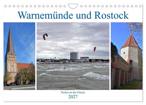 Warnemünde und Rostock, Perlen an der Ostsee (Wandkalender 2027 DIN A4 quer), CALVENDO Monatskalender