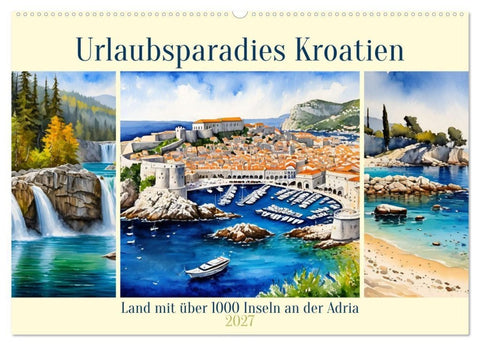 Urlaubsparadies Kroatien (Wandkalender 2027 DIN A2 quer), CALVENDO Monatskalender