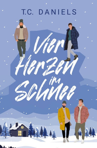 Vier Herzen im Schnee
