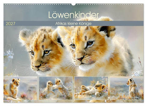 Löwenkinder. Afrikas kleine Könige (Wandkalender 2027 DIN A2 quer), CALVENDO Monatskalender