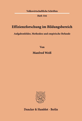 Effizienzforschung im Bildungsbereich.