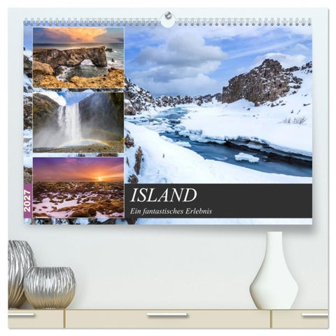 ISLAND Ein fantastisches Erlebnis (hochwertiger Premium Wandkalender 2027 DIN A2 quer), Kunstdruck in Hochglanz