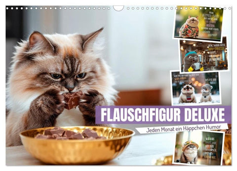 FLAUSCHFIGUR DELUXE Jeden Monat ein Häppchen Humor (Wandkalender 2027 DIN A3 quer), CALVENDO Monatskalender