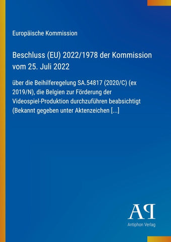 Beschluss (EU) 2022/1978 der Kommission vom 25. Juli 2022
