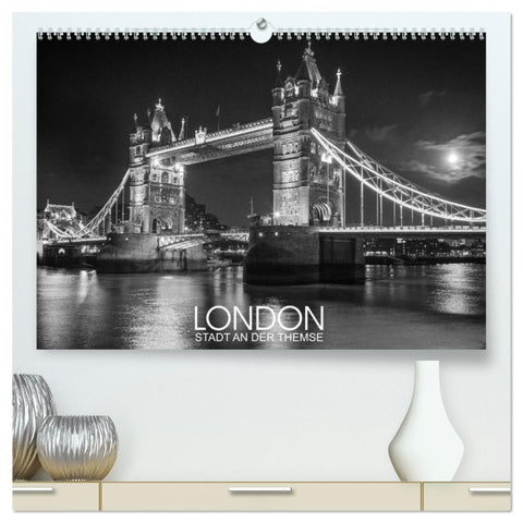 London Stadt an der Themse (hochwertiger Premium Wandkalender 2026 DIN A2 quer), Kunstdruck in Hochglanz