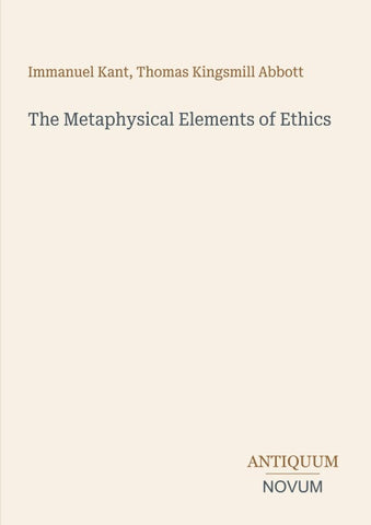 The Metaphysical Elements of Ethics