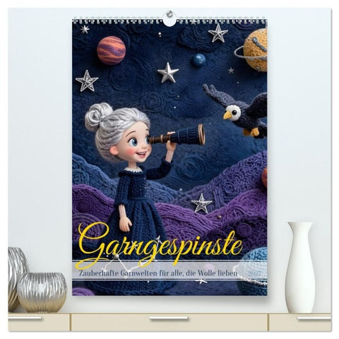 Garngespinste (hochwertiger Premium Wandkalender 2027 DIN A2 hoch), Kunstdruck in Hochglanz