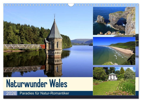 Naturwunder Wales (Wandkalender 2026 DIN A3 quer), CALVENDO Monatskalender