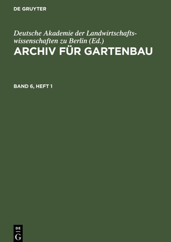 Archiv für Gartenbau. Band 6, Heft 1