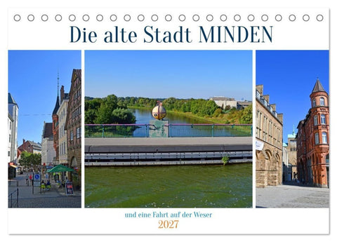 Die alte Stadt MINDEN (Tischkalender 2027 DIN A5 quer), CALVENDO Monatskalender