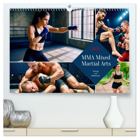 MMA Mixed Martial Arts (hochwertiger Premium Wandkalender 2026 DIN A2 quer), Kunstdruck in Hochglanz
