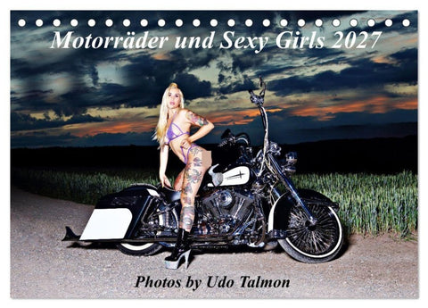 Motorräder und Sexy Girls (Tischkalender 2027 DIN A5 quer), CALVENDO Monatskalender