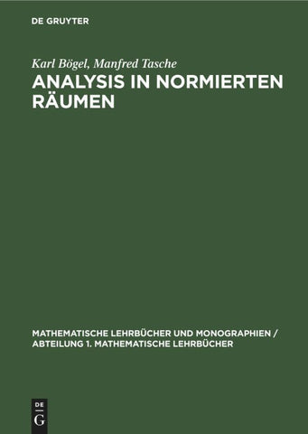 Analysis in Normierten Räumen