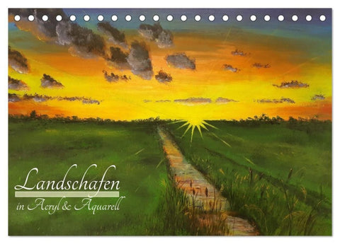 Landschaften in Acryl & Aquarell (Tischkalender 2027 DIN A5 quer), CALVENDO Monatskalender