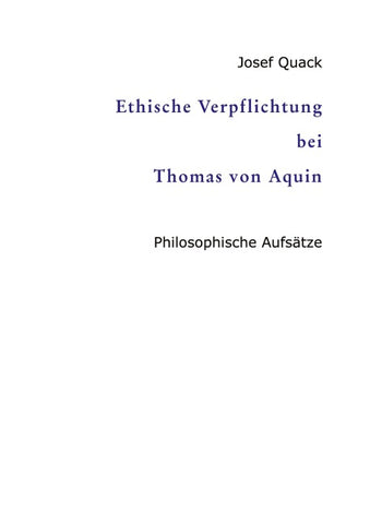 Ethische Verpflichtung bei Thomas von Aquin