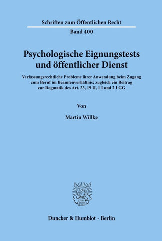 Psychologische Eignungstests und öffentlicher Dienst.