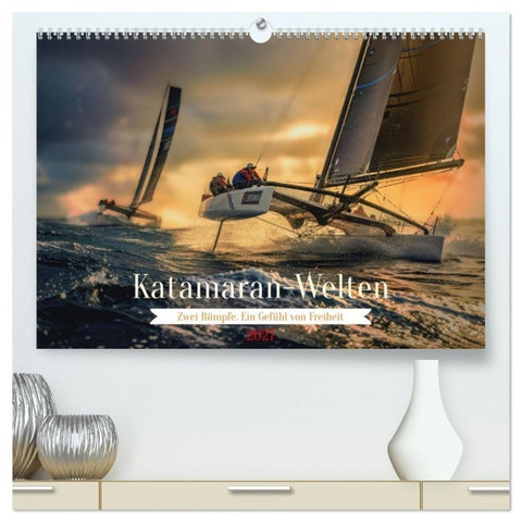 Katamaran-Welten (hochwertiger Premium Wandkalender 2027 DIN A2 quer), Kunstdruck in Hochglanz