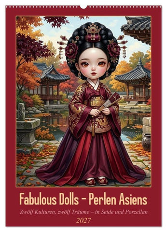 Fabulous Dolls – Perlen Asiens (Wandkalender 2027 DIN A2 hoch), CALVENDO Monatskalender