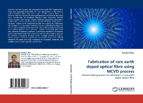 Fabrication of rare earth doped optical fibre using MCVD process