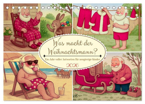 Was macht der Weihnachtsmann? (Tischkalender 2026 DIN A5 quer), CALVENDO Monatskalender