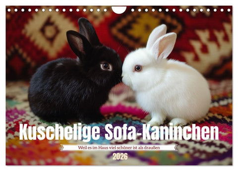 Kuschelige Sofa-Kaninchen (Wandkalender 2026 DIN A4 quer), CALVENDO Monatskalender