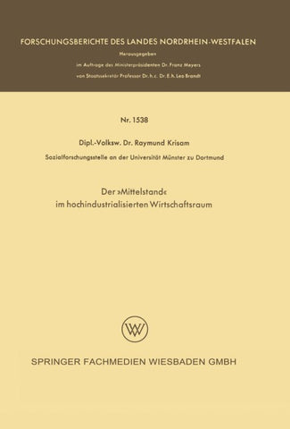 Der »Mittelstand« im hochindustrialisierten Wirtschaftsraum