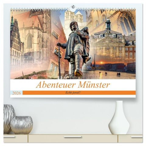 Abenteuer Münster - Echt jovel! (hochwertiger Premium Wandkalender 2026 DIN A2 quer), Kunstdruck in Hochglanz