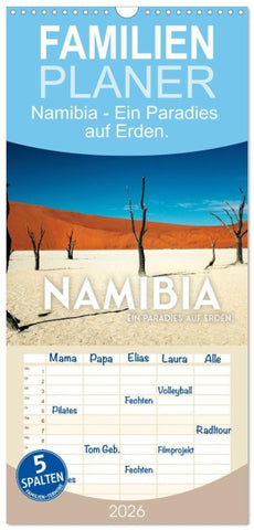 Familienplaner 2026 - Namibia - Ein Paradies auf Erden. mit 5 Spalten (Wandkalender, 21 x 45 cm) CALVENDO