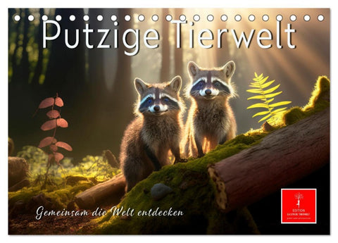 Putzige Tierwelt - gemeinsam die Welt entdecken (Tischkalender 2026 DIN A5 quer), CALVENDO Monatskalender