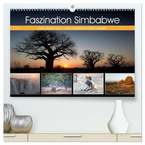 Faszination Simbabwe (hochwertiger Premium Wandkalender 2026 DIN A2 quer), Kunstdruck in Hochglanz