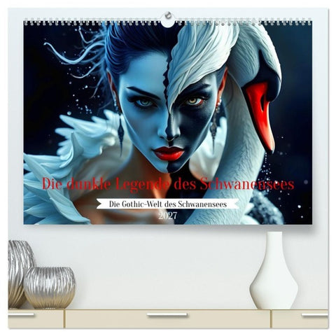 Die dunkle Legende des Schwanensees (hochwertiger Premium Wandkalender 2027 DIN A2 quer), Kunstdruck in Hochglanz