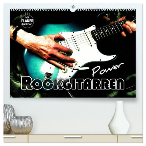 Rockgitarren Power (hochwertiger Premium Wandkalender 2026 DIN A2 quer), Kunstdruck in Hochglanz