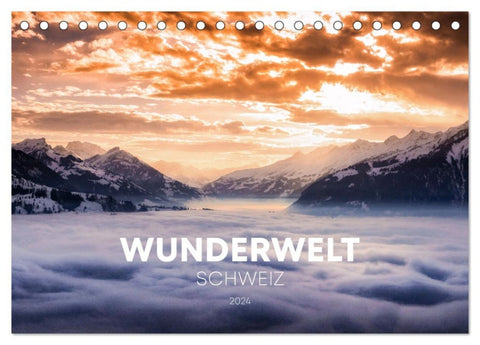 Wunderwelt Schweiz (Tischkalender 2026 DIN A5 quer), CALVENDO Monatskalender