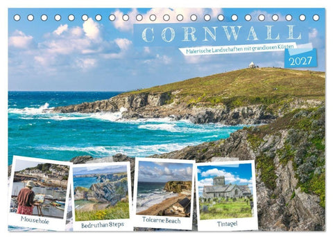 Cornwall - Malerische Landschaften mit grandiosen Küsten (Tischkalender 2027 DIN A5 quer), CALVENDO Monatskalender
