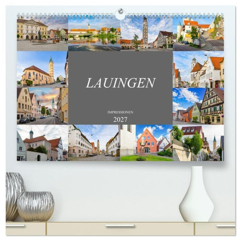 Lauingen Impressionen (hochwertiger Premium Wandkalender 2027 DIN A2 quer), Kunstdruck in Hochglanz