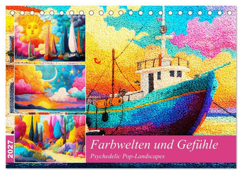 Farbwelten und Gefühle. Psychedelic Pop-Landscapes (Tischkalender 2027 DIN A5 quer), CALVENDO Monatskalender